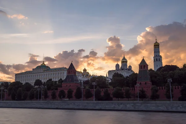 Sunset Clouds Grand Kremlin Palace Churches Moscow Kremlin Inglés Vista — Foto de Stock