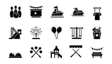 plaj vektör simgesi ayarlandı