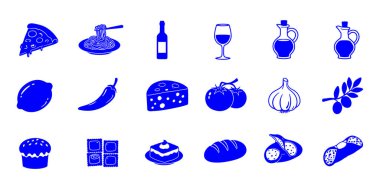 Yiyecek ve içecek ikonunun vektör çizimi. Gıda ve içecek stok vektör çizimi.