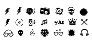 Müzik Icons set, basit tarzı