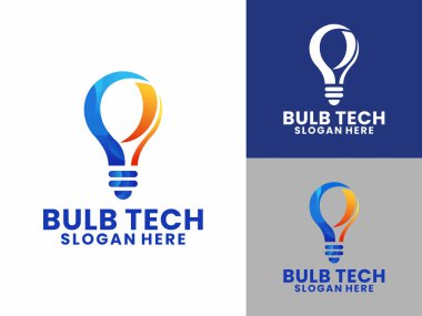 Ampul teknolojisi yenilik logosu tasarım vektör şablonu. Ampul Teknolojisi Modern Şirket logo tasarım vektör şablonu
