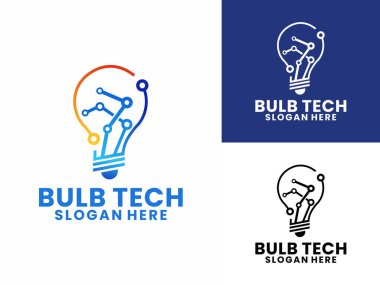 Ampul Ağı logo tasarım vektör şablonu. Ampul Teknolojisi logo tasarım vektörü. Ampul dijital logo tasarımı simgesi