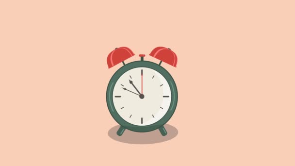 Alarma Verde Anillos Reloj Saltos — Vídeo de stock