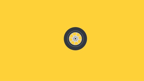 Wheel Brakes Leaves Trail Logo Car Repair Shop — Stock Video