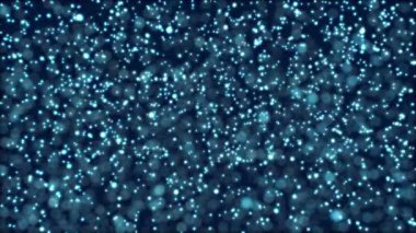 uzayda yüzen parlayan mavi küreler, 3d render görüntüleri