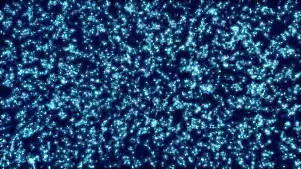 发光的蓝色球体漂浮在太空中 渲染镜头 — 图库视频影像