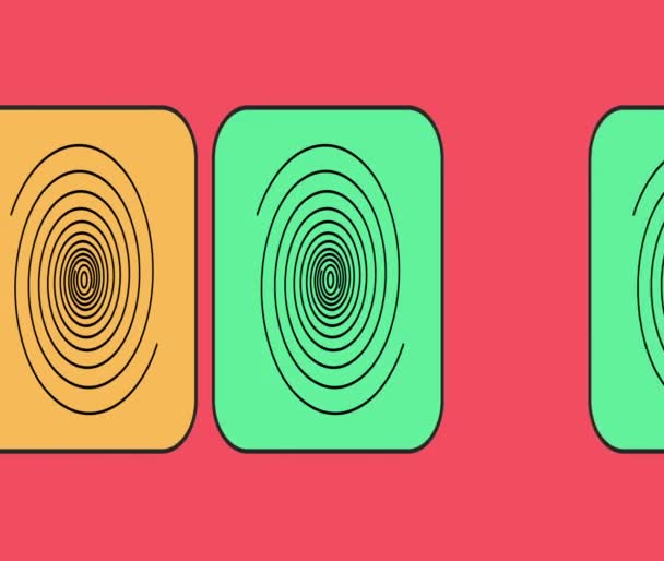 Footage Animated Fingerprint Scanner Red — ストック動画