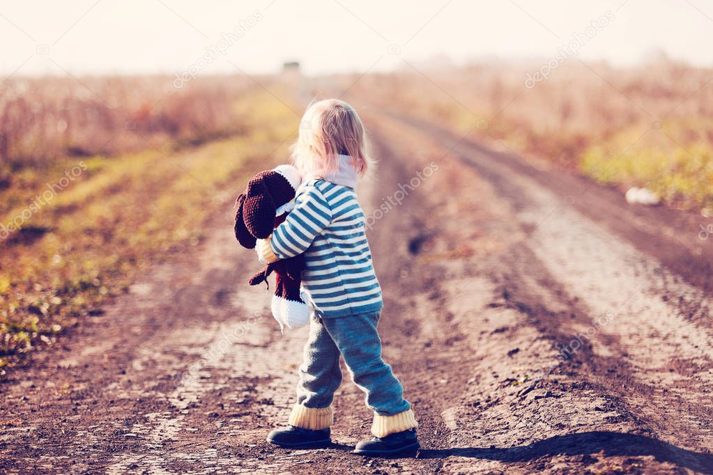 Portrait of little blond girl