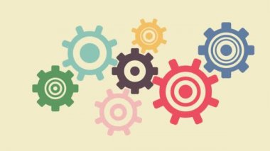 Farklı yönlerde dönen vintage dişlilerin arkaplanı 