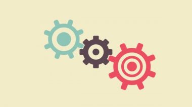 Farklı yönlerde dönen vintage dişlilerin arkaplanı 