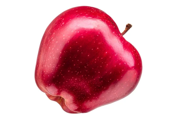 Pomme rouge unique délicieux sur fond gris — Photo
