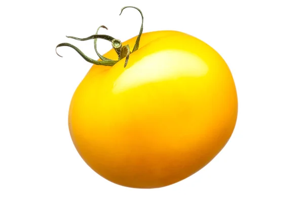 Enkele gele tomaat geïsoleerd op witte achtergrond — Stockfoto
