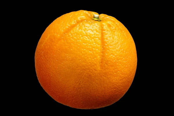 Fruta laranja fresca isolada sobre fundo preto — Fotografia de Stock