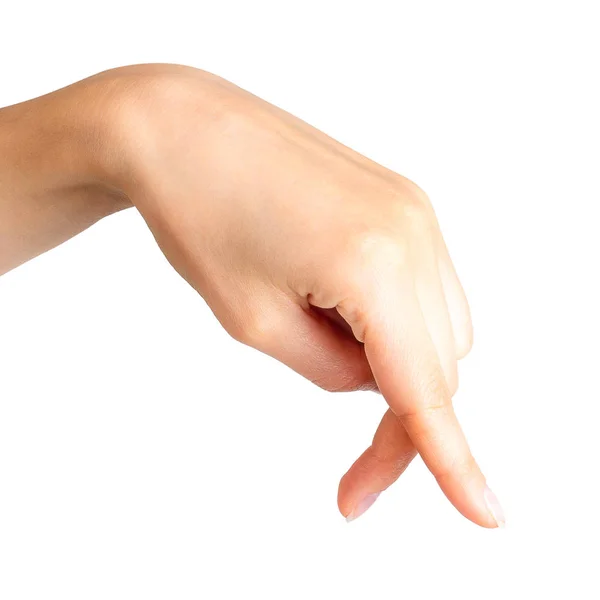 ウォーキングやダンス指を示す女性の手 — ストック写真