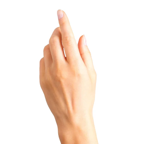 女性的手，食指指向上 — 图库照片