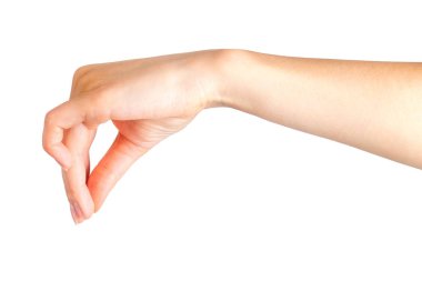 Kadın el poz seçmek veya holding gösterilen