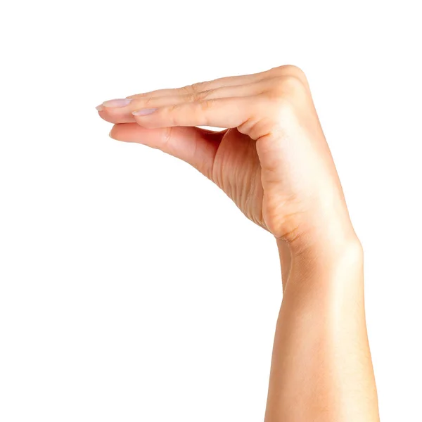 Рука жінки, що показує жест тварин або рота — стокове фото