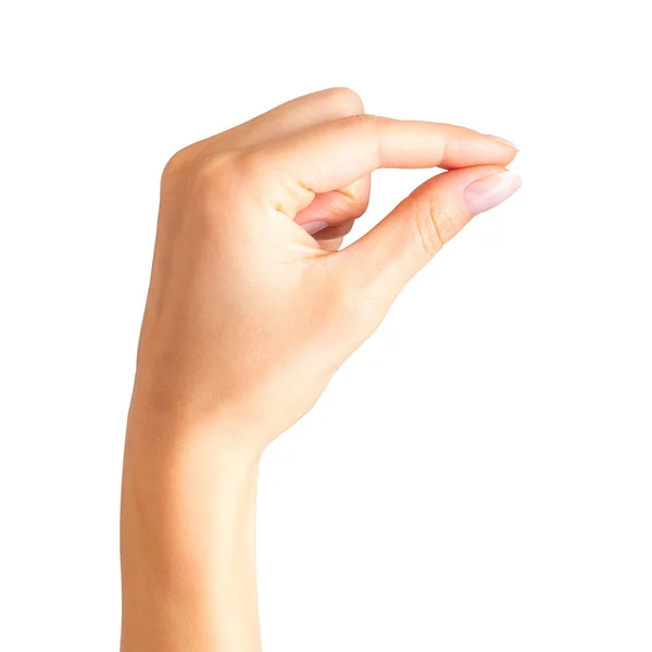 2 本の指で何かを持つ女性の手 — ストック写真
