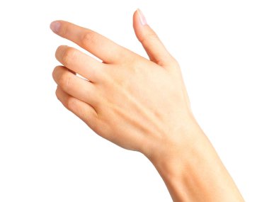 Kadın el tarafında işaret parmağı ile