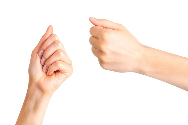 Conjunto de puño cerrado de mujer. Concepto de unidad, lucha o cooperación — Foto de Stock