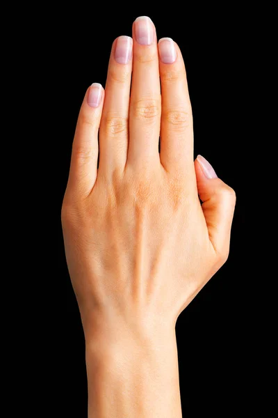 女性手显示五手指和手掌 — 图库照片