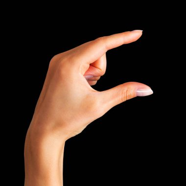 Kadın el poz seçmek veya holding gösterilen