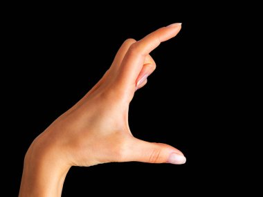 Kadın el poz seçmek veya holding gösterilen