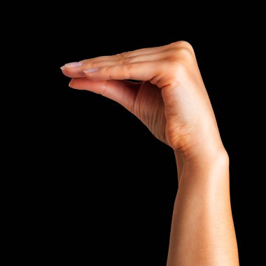 Kadın el hayvan ya da ağız jest gösterilen