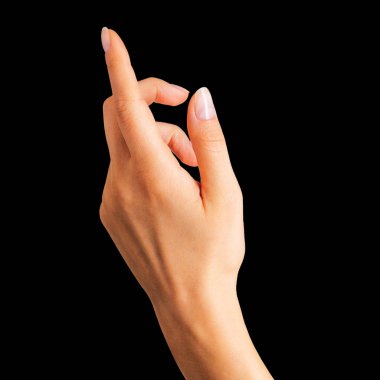 İşaret parmağı havada bir kadın eli