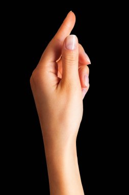 İşaret parmağı havada bir kadın eli