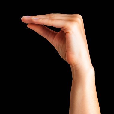 Kadın el hayvan ya da ağız jest gösterilen