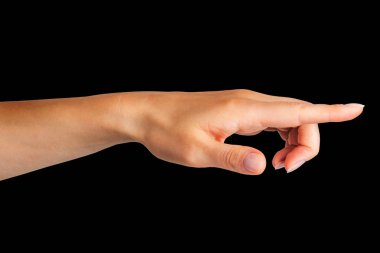 Kadın el tarafında işaret parmağı ile