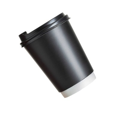 Beyaz arka plan üzerinde tek kullanımlık üst kapak ile kahve kağıdı içme fincan Mockup.
