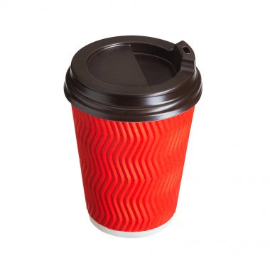 Beyaz arka plan üzerinde tek kullanımlık üst kapak ile kahve kağıdı içme fincan Mockup.