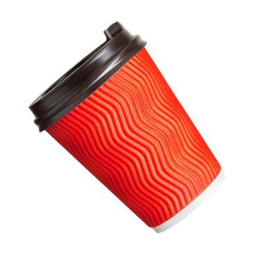Beyaz arka plan üzerinde tek kullanımlık üst kapak ile kahve kağıdı içme fincan Mockup.