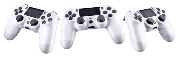 Conjunto de joysticks de videogame branco gamepad isolado em um fundo branco — Fotografia de Stock