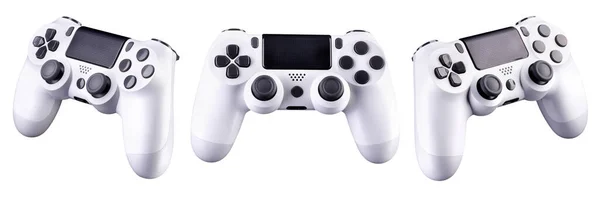 Conjunto de joysticks de videogame branco gamepad isolado em um fundo branco — Fotografia de Stock