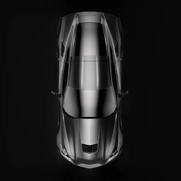 3d representación de un coche sedán negro moderno con luz de estudio. — Foto de Stock