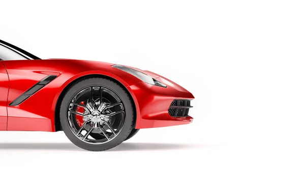 Vista laterale di un SUV sportivo rosso isolato su sfondo bianco. — Foto Stock