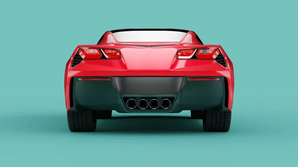 Yeşil arka planda kırmızı spor konsept bir arabanın arka planı. — Stok fotoğraf