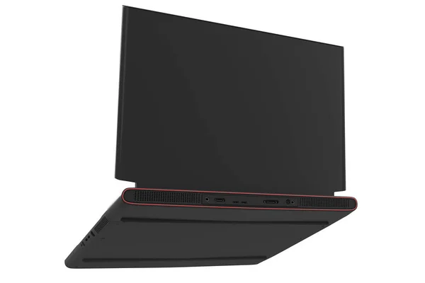 3d rendering van moderne gaming laptop met rgb lichten geïsoleerd op wit — Stockfoto