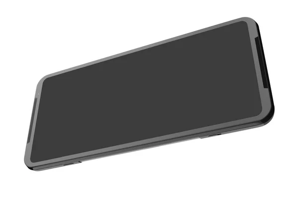 Front view of black smartphone with empty screen, concept of mobile gaming — Stock Photo, Image