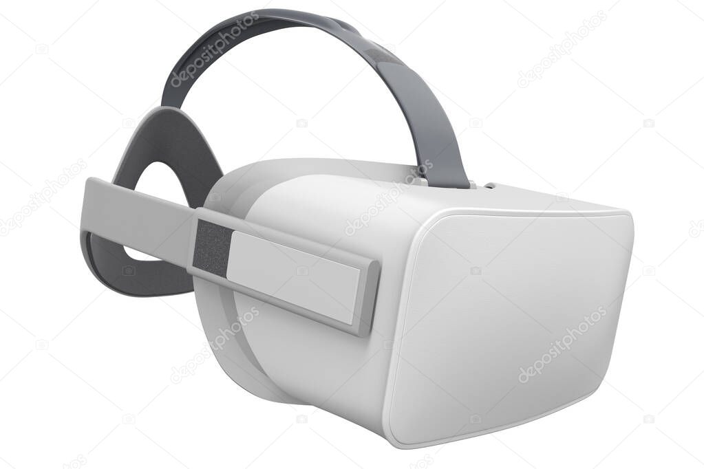 Virtual reality glasses isolated on white with cliping path. 3d rendering
