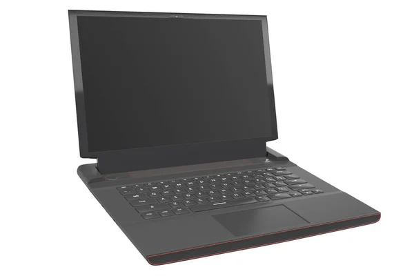 Renderização Laptop Jogos Modernos Com Luzes Rgb Isoladas Branco Com — Fotografia de Stock