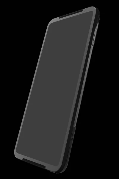 Widok Przodu Czarny Smartfon Pustym Ekranem Koncepcja Gier Mobilnych Rendering — Zdjęcie stockowe