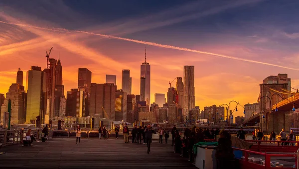 Vista Manhattan Hora Dorada — Foto de Stock