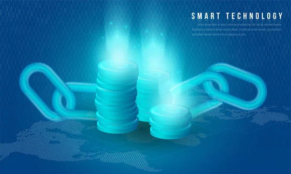 Conceito Processamento Big Data Estação Energia Futuro Data Center Criptomoeda —  Vetores de Stock