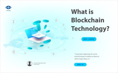 Büyük veri işleme, enerji istasyonu gelecek, veri merkezi, Cryptocurrency ve blockchain izometrik kompozisyon akıllı nesne ve akıllı teknoloji tasarım kavramı. blockchain başlangıç üzerinde çalışmak için.
