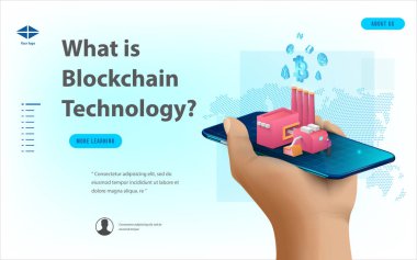 Büyük veri işleme, enerji istasyonu gelecek, veri merkezi, Cryptocurrency ve blockchain izometrik kompozisyon akıllı nesne ve akıllı teknoloji tasarım kavramı. blockchain başlangıç üzerinde çalışmak için.