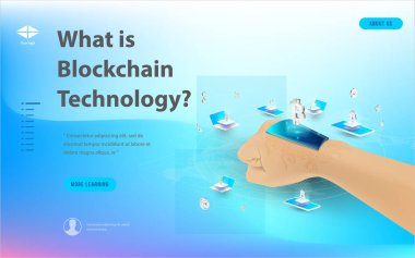 Büyük veri işleme, enerji istasyonu gelecek, veri merkezi, Cryptocurrency ve blockchain izometrik kompozisyon akıllı nesne ve akıllı teknoloji tasarım kavramı. blockchain başlangıç üzerinde çalışmak için.